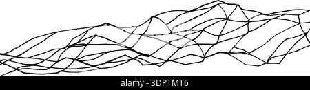 Black hand drawn kintsugi lines delicate cracks across white surface. Broken ceramic texture with hobby repair technique creates elegant pattern inspi Stock Vector