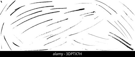 Grunge scratches. Distress chaotic splash with chaos straight and curved line ink random. Metal broken noise texture for background noise. Old gritty Stock Vector