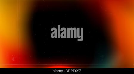 Photo camera light leak effect overlay. Frame with orange red gradient. Camera film leak filter. Abstract lens flare burn effect background. Cover wit Stock Vector