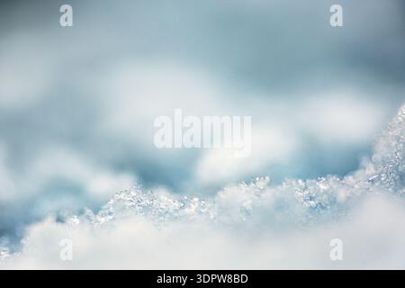 Extreme Close-Up of Snow Crystals Stock Photo