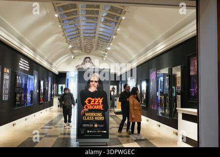 Ozzy Osbourne Working Class Hero exhibition at Birmingham museum and art gallery, UK, England Stock Photo