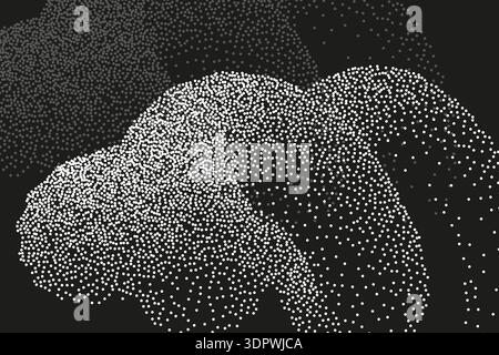 Background template with white dotwork. Abstract grain texture, stipple sand effect Stock Vector