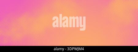 Trendy orange and pink halftone background. Dotted smoke clouds retro style. Abstract summer texture Stock Vector