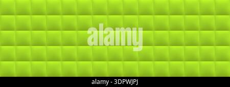3D background texture of green tiles. Square pattern Stock Vector