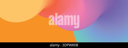 Trendy summer bright background template with dynamic curve fluid line. Beautiful rainbow gradient Stock Vector