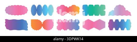 Y2k style modern gradient shapes collection Stock Vector