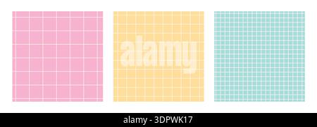 Trendy checkered background set. Straight line grid Stock Vector