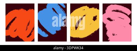 Modern abstract covers set with brush stroke Stock Vector