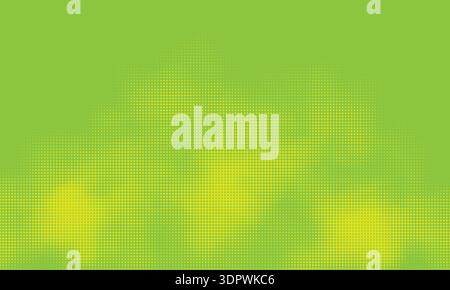 Abstract summer texture with green and yellow dots. Trendy halftone background. Dotted smoke clouds retro style. Stock Vector