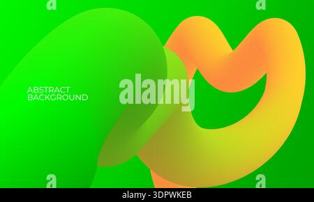 Trendy abstract background with colorful gradient fluid wave. 3d flow shape art design Stock Vector