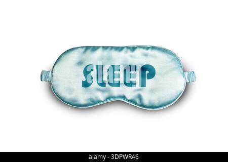 Blue sleeping mask isolated on white background. World sleep day concept Stock Photo