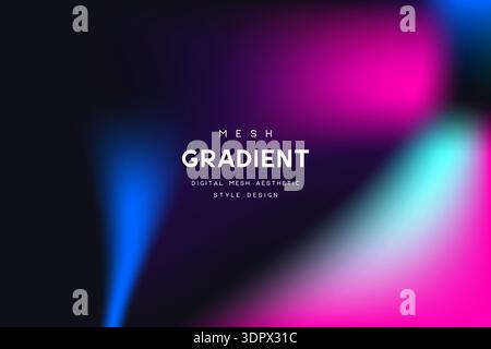 Dark neon mesh gradient Stock Vector