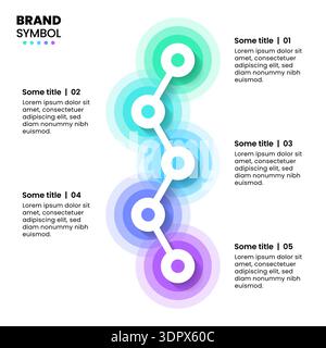 Infographic template with 5 options or steps. Line. Can be used for workflow layout, diagram, banner, webdesign. Vector illustration Stock Vector