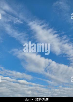 ​Beautiful cloud formation in the clear blue sky, copy space Stock Photo