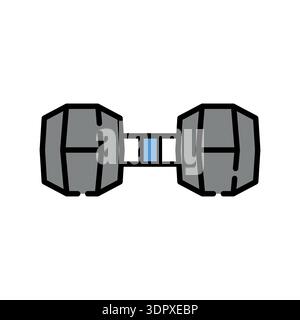 dumbbells color line icon. Vector isolated element. Editable stroke. Stock Vector