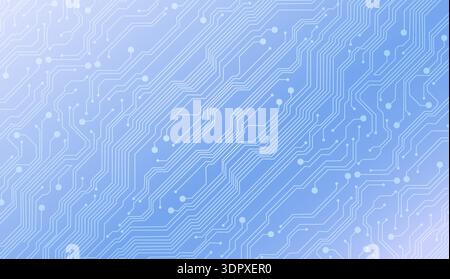 Abstract technology background for business presentation - circuit board texture on light blue gradient background - vector illustration Stock Vector