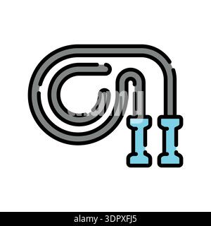 jump rope color line icon. Vector isolated element. Editable stroke. Stock Vector