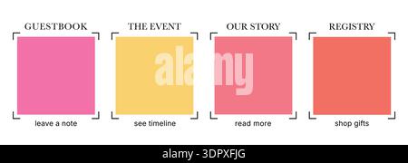 Elegant Wedding QR Code Frame Template Set Stock Vector
