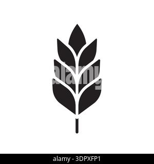 cereals black glyph icon. Vector isolated element. Editable stroke. Stock Vector