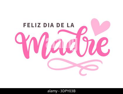 Happy Mothers Day greeting lettering in spanish Stock Vector