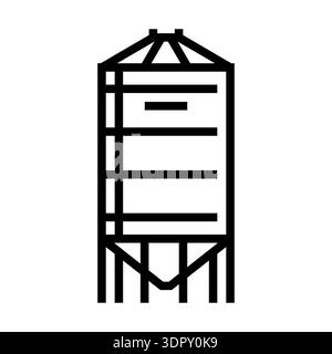 Hopper & Silo icon. Farm storage tank sign. Pictogram of industrial storage equipment. Stock Vector