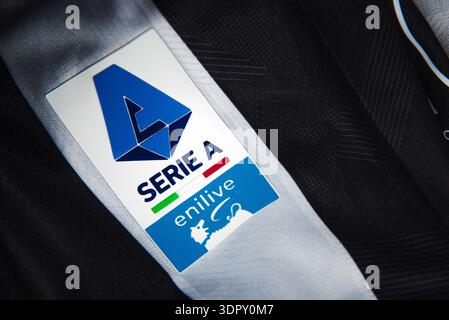 Patch Serie A EniLive 2025/26 – Silicone 3D Officiel, 100% Original, Pour Maillot Football