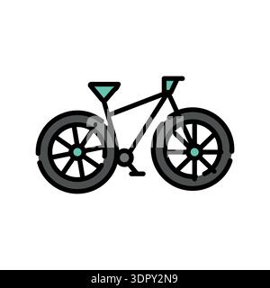 bicycle color line icon. Vector isolated element. Editable stroke. Stock Vector