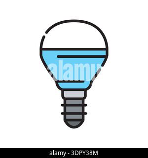 led lamp color line icon. Vector isolated element. Editable stroke. Stock Vector