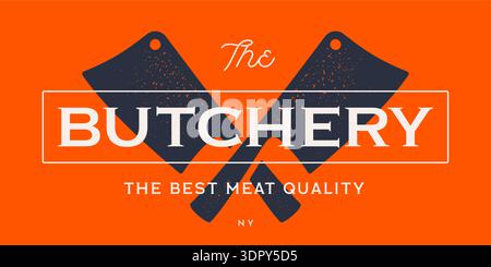 Butcher knives sign. Meat symbol, meat label collection Stock Vector