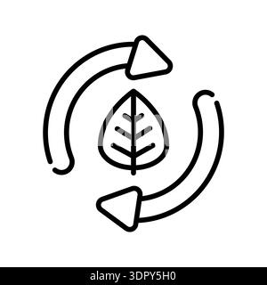 zero waste black line icon. Vector isolated element. Editable stroke. Stock Vector