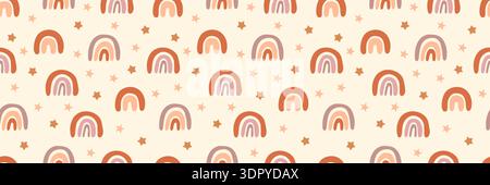 Bohemian baby seamless pattern. Stock Vector