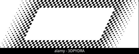 Black and white checkered border creates dynamic racing flag effect. Bold rectangular pattern ideal for motorsport designs, finish line graphics, and retro competitions. Stock Vector