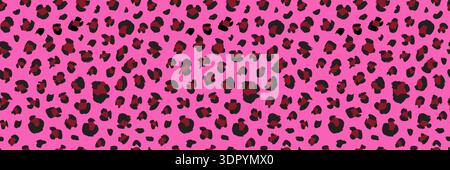 Seamless pink leopard print texture with abstract cheetah spots. Girly animal pattern background perfect for fabric, fashion design, and creative wildlife inspired illustration projects. Stock Vector
