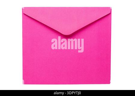 Close up of a square pink paper envelope Stock Photo