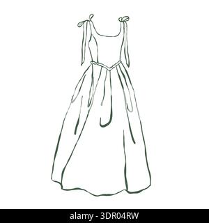 Drawn woman in green dress Stock Vector Image & Art - Alamy