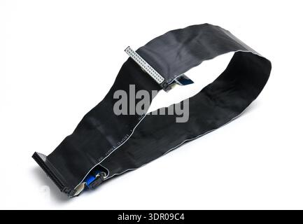 IDE cable for computer on an isolated white background Stock Photo