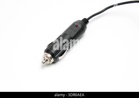 12 volt car adapter on an isolated white background Stock Photo