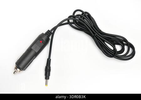 12 volt car adapter on an isolated white background Stock Photo