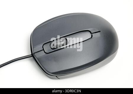 Computer mouse for issuing commands and controlling applications on an isolated white background Stock Photo