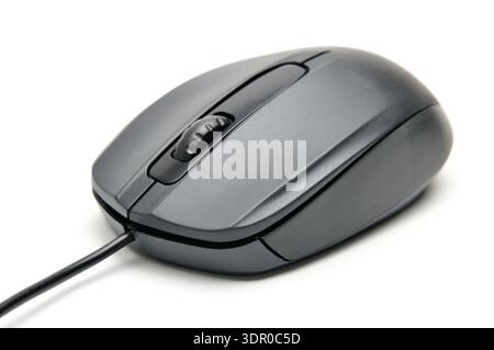 Computer mouse for issuing commands and controlling applications on an isolated white background Stock Photo