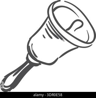 Ringing bell hand drawn icon. School symbol Stock Vector