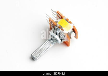 Variable resistor, potentiometer on isolated white background Stock Photo