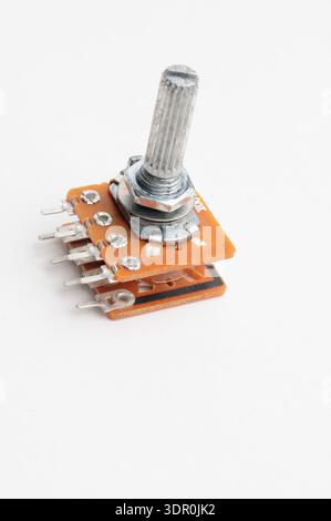 Variable resistor, potentiometer on isolated white background Stock Photo