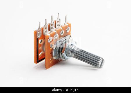 Variable resistor, potentiometer on isolated white background Stock Photo