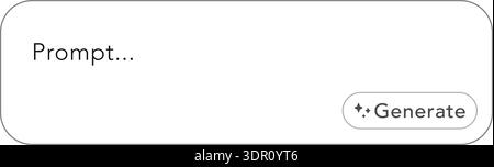User interface element of a prompt input box for generative AI or LLM with copy space and a generate button in vector Stock Vector
