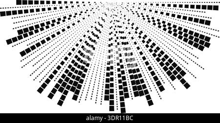 Long square rays form a semi-circular structure with irregular distribution and radial alignment. Stock Vector