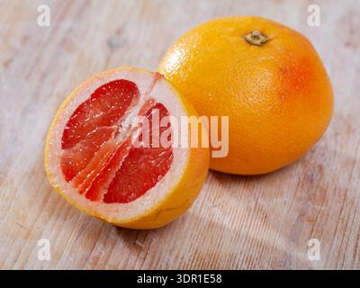 Whole and sliced pomelo Stock Photo