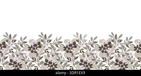 Vector floral seamless pattern, border. Stock Vector
