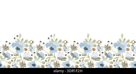 Vector floral seamless pattern, border Stock Vector