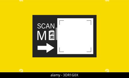 Scan me Frame. Scan barcode and QR code by camera for payment. Shop identification icon or sticker for mobile app. Simple Vector illustration. Stock Vector
